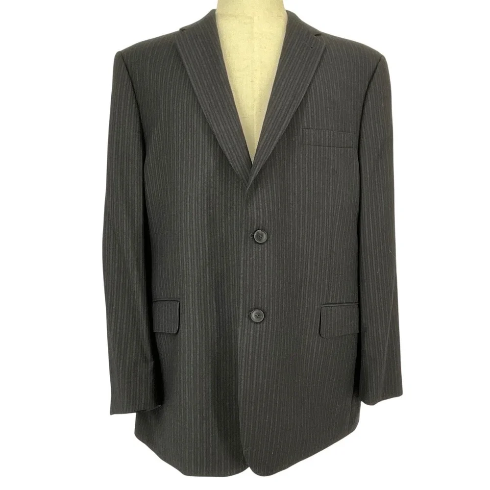 Jos. A. Bank Joseph Mens 46R Wool Suit Jacket‎ Navy Pinstripe 2 Button Blazer